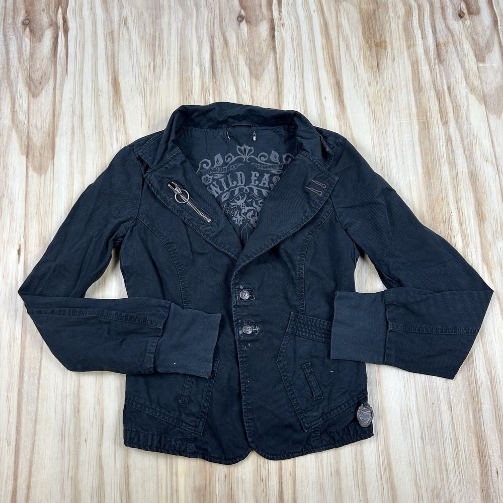 Diesel Women's XS Black Goth Emo Grunge Jacket Y2K Alternative Punk Streetwear